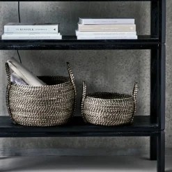 House Doctor Aufbewahrung|Aufbewahrung|Aufbewahrungskorb, HDDistra, Schwarz / Natürlich