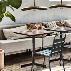 House Doctor Esstische|Esstische|Café-Tisch, HDStripe, Dusty Rose;Beige