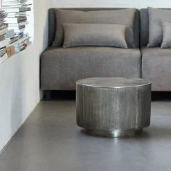 House Doctor Beistelltische Und Nachttische|Beistelltische Und Nachttische|Couchtisch, Rota, Gebürstetes Silber