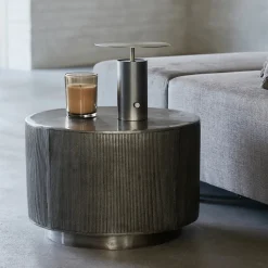 House Doctor Beistelltische Und Nachttische|Beistelltische Und Nachttische|Couchtisch, Rota, Gebürstetes Silber