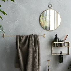 House Doctor Badezimmeraccessoires|Aufbewahrung Im Badezimmer|Handtuchhalter, HDWelo, Oberfläche aus gebürstetem Messing