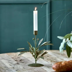 House Doctor Heimdekor|Teelichthalter Und Kerzenständer|Kerzenständer, HDLeaves, Antikes Grün