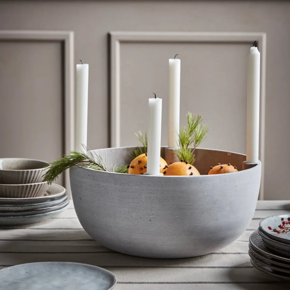 House Doctor Teelichthalter Und Kerzenständer|Kerzenständer, HDMarb, Grau