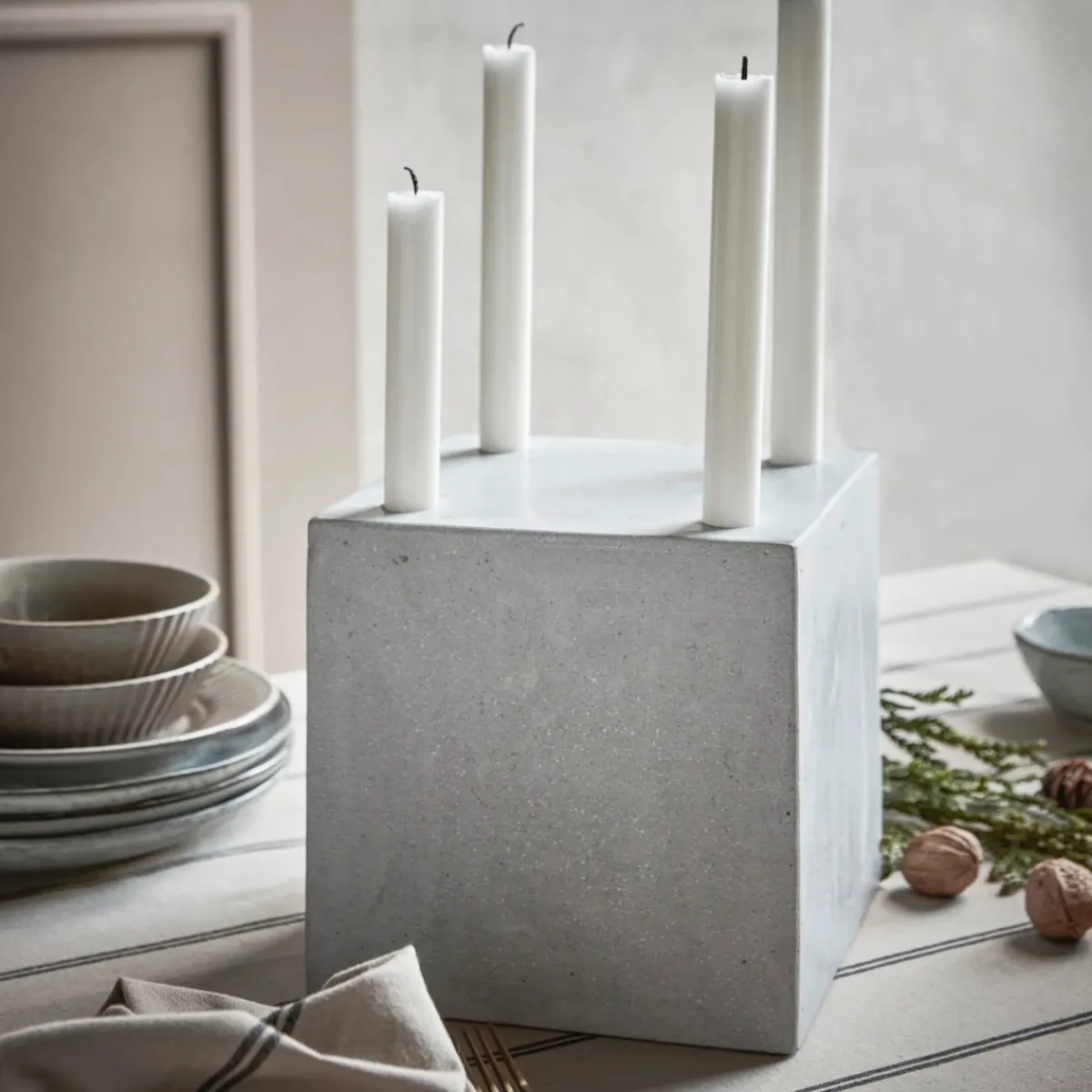 House Doctor Teelichthalter Und Kerzenständer|Kerzenständer, HDMarb, Grau