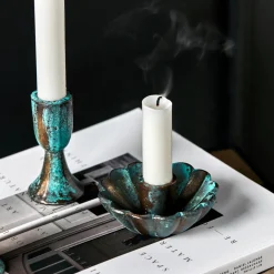 House Doctor Heimdekor|Teelichthalter Und Kerzenständer|Kerzenständer, HDPli, Antikes Grün