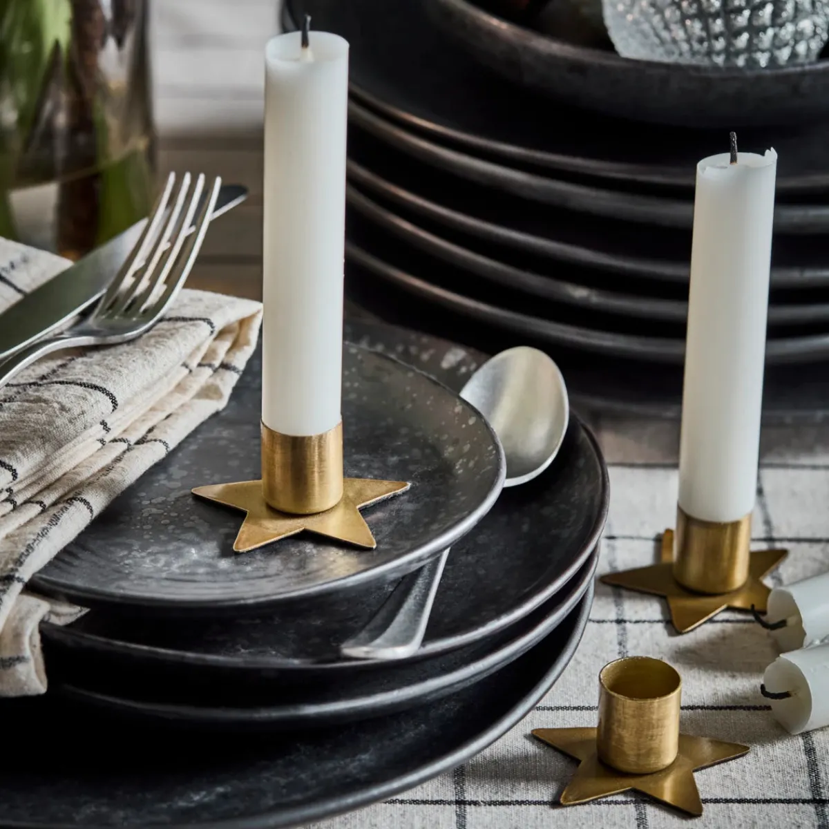 House Doctor Christmas Candle Holders|Kerzenständer, HDStage, Antikes Messing-Finish