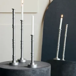 House Doctor Heimdekor|Teelichthalter Und Kerzenständer|Kerzenständer, Jersey, Silber oxidiert