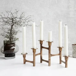 House Doctor Heimdekor|Teelichthalter Und Kerzenständer|Kerzenständer mit 6 Armen, Move, Messing