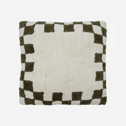 House Doctor Heimtextilien|Kissenbezüge|Kissenbezug, HDChess, Grün;Off-White