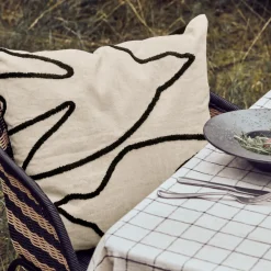 House Doctor Heimtextilien|Kissenbezüge|Kissenbezug, HDFly, Schwarz;Off-White