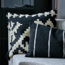 House Doctor Heimtextilien|Kissenbezüge|Kissenbezug, HDWulo, Schwarz/Off-Weiß