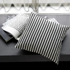 House Doctor Heimtextilien|Kissenbezüge|Kissenbezug, Stripe, Schwarz/Grau