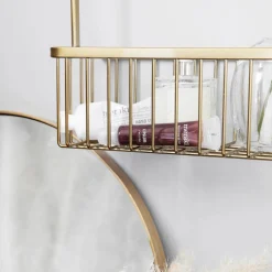 House Doctor Badezimmeraccessoires|Aufbewahrung Im Badezimmer|Korb, Bath, Double, Messing gebürstet