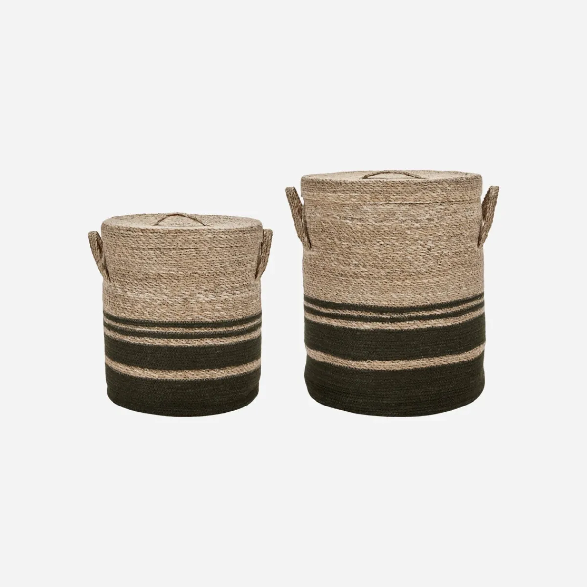 House Doctor Aufbewahrung|Aufbewahrung|Korb m. Deckel, HDLaundry, Army