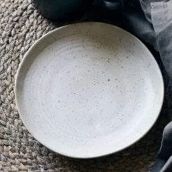 House Doctor Geschirr|Geschirr|Kuchenteller, Pion, Grau/ weiß