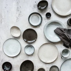 House Doctor Geschirr|Geschirr|Kuchenteller, Rustic, Grau/Blau