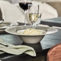 House Doctor Geschirr|Geschirr|Pastateller, HDPleat, Grau/braun