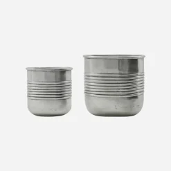 House Doctor Heimdekor|Blumentöpfe Und Übertöpfe|Pflanzer, HDGroove, Antiksilber-Finish