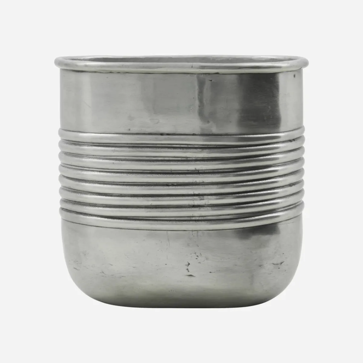 House Doctor Heimdekor|Blumentöpfe Und Übertöpfe|Pflanzer, HDGroove, Antiksilber-Finish