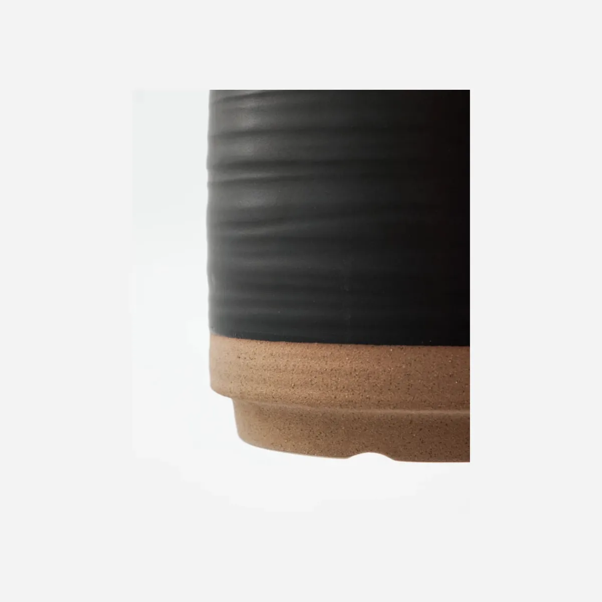 House Doctor Heimdekor|Blumentöpfe Und Übertöpfe|Pflanzgefäß m. Untertasse, HDAstu, Schwarz/Natur