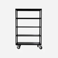 House Doctor Bücherschränke Und Regale|Bücherschränke Und Regale|Regal mit 4 Rollen, Trolley, Mattschwarz