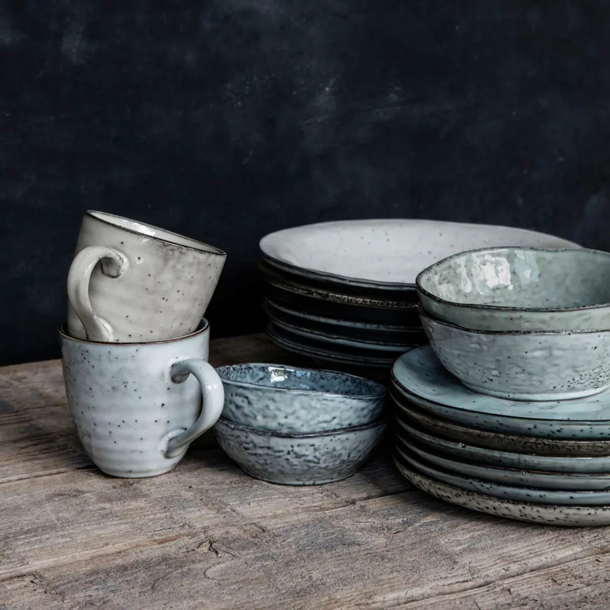 House Doctor Geschirr|Geschirr|Schüssel, Rustic, Grau/Blau