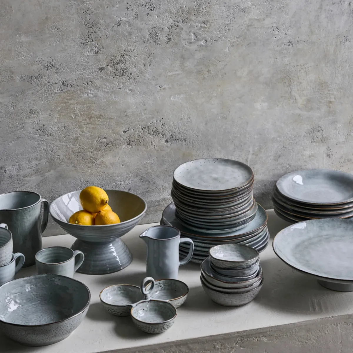 House Doctor Geschirr|Geschirr|Schüssel, Rustic, Grau/Blau