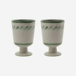 House Doctor Geschirr|Geschirr|Tasse, HDDiva, Off-White;Grün