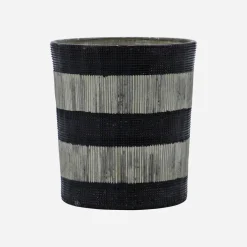 House Doctor Heimdekor|Teelichthalter Und Kerzenständer|Teelichthalter, HDStripe, Schwarz;Off-White