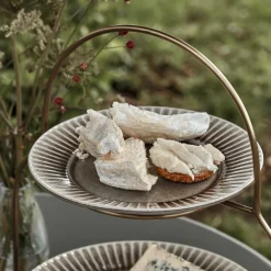 House Doctor Geschirr|Geschirr|Teller, HDPleat, Grau/braun