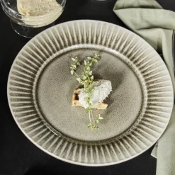 House Doctor Geschirr|Geschirr|Teller, HDPleat, Grau/braun