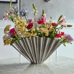 House Doctor Heimdekor|Vasen|Vase, HDFlood, Gebürstetes Silber-Finish