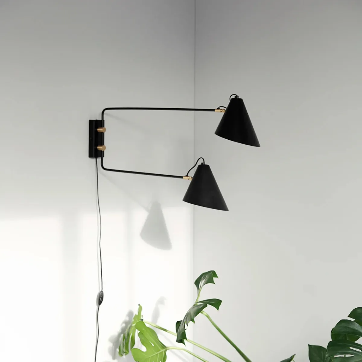 House Doctor Schlafzimmerbeleuchtung|Beleuchtung|Wandleuchte, Club Double, Schwarz