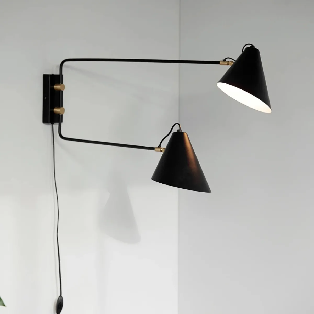 House Doctor Schlafzimmerbeleuchtung|Beleuchtung|Wandleuchte, Club Double, Schwarz