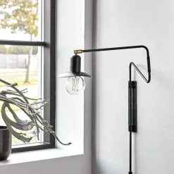 House Doctor Schlafzimmerbeleuchtung|Beleuchtung|Wandleuchte, HDSwing, Schwarz