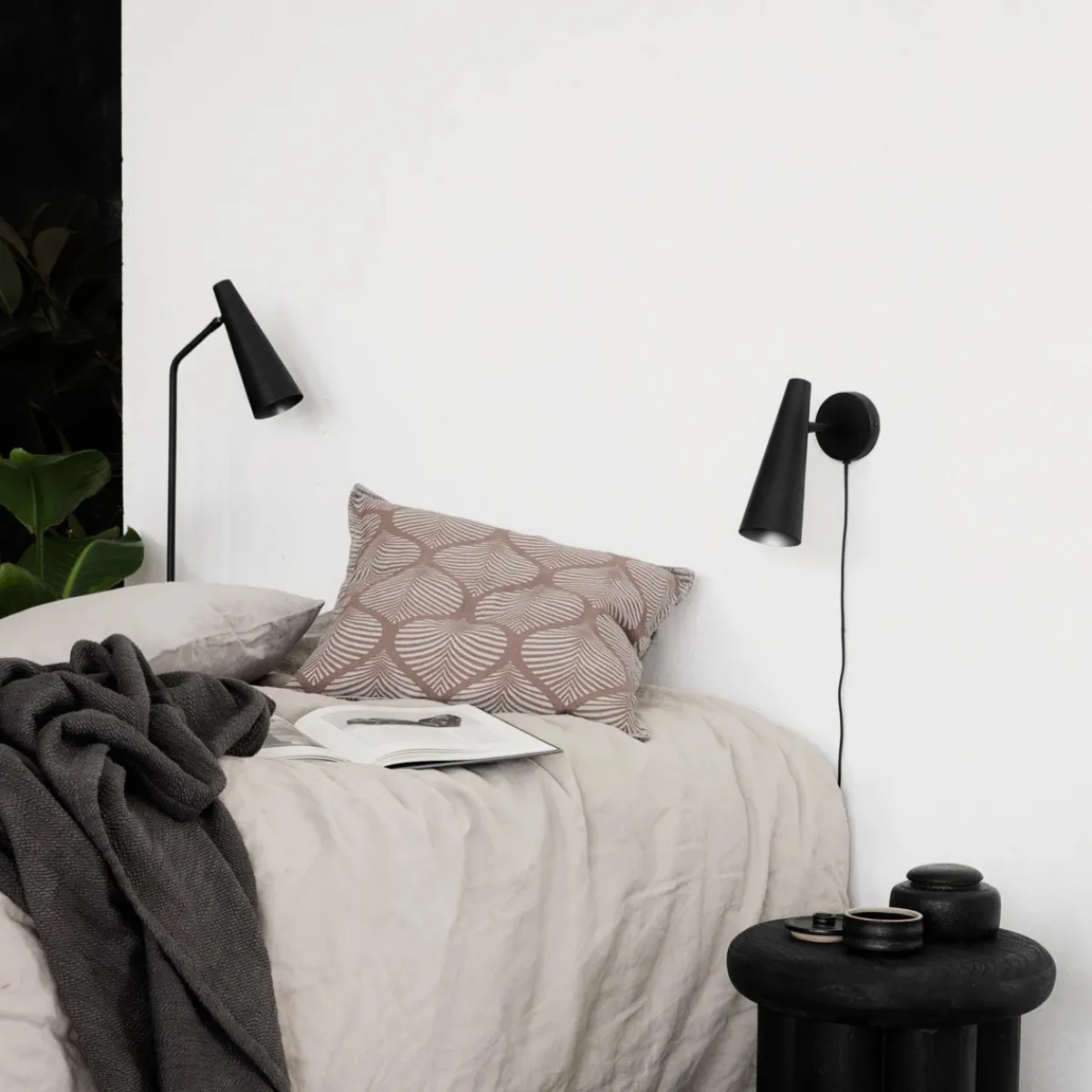 House Doctor Schlafzimmerbeleuchtung|Beleuchtung|Wandleuchte, Precise, Mattschwarz