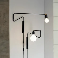 House Doctor Schlafzimmerbeleuchtung|Beleuchtung|Wandleuchte, Swing, Schwarz