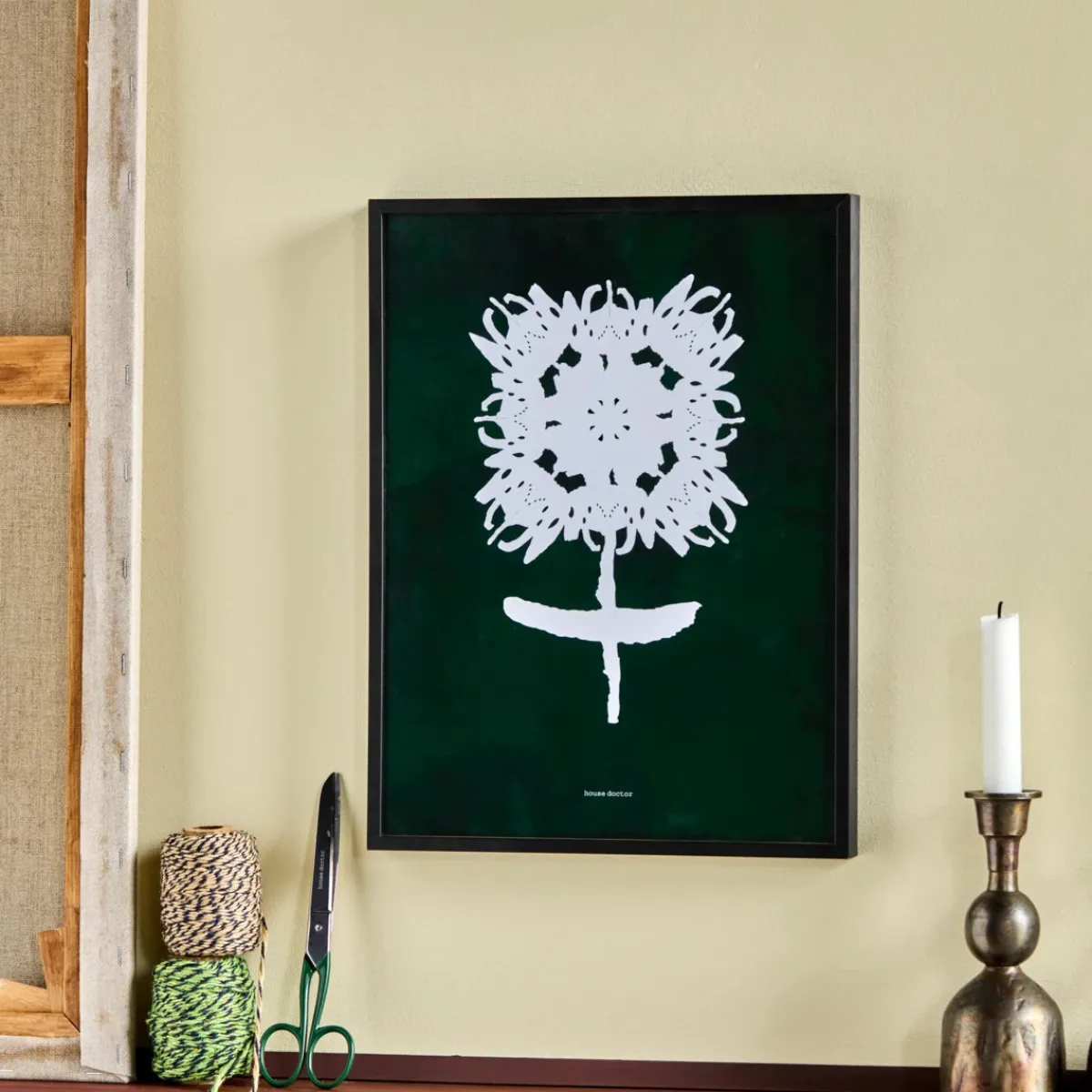 House Doctor Heimdekor|Dekoration|Wandobjekt, HDTale, Dunkelgrün;Weiß