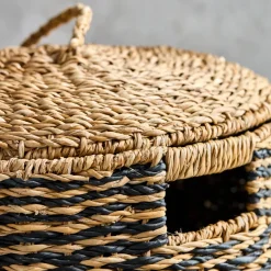 House Doctor Aufbewahrung|Aufbewahrung|Wäschekörbe, HDCesto, Natur;Schwarz