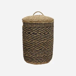 House Doctor Aufbewahrung|Aufbewahrung|Wäschekörbe, HDCesto, Natur;Schwarz