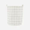 House Doctor Wäschekörbe|Wäschekörbe|Wäschesack, Squares, Weiß schwarz