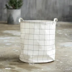House Doctor Wäschekörbe|Wäschekörbe|Wäschesack, Squares, Weiß schwarz